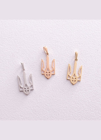 Кулон Герб Украины - Тризуб в белом золоте п03745 Oniks (265913147)