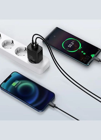Зарядний пристрій Compact Quick Charger 20W (USB-A + USB-C) QC PD Black Baseus (300524099)