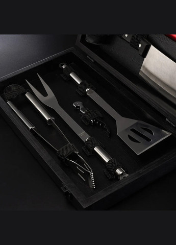 Набір для барбекю і гриля ідеальний подарунок чоловіку "Grills " Чорний | 19 предметів Handmade G14 (342745300)