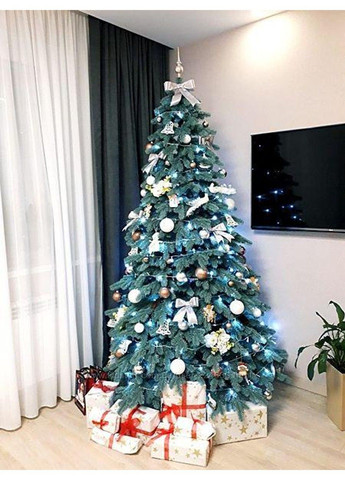 Штучна пухнаста ялинка Еліт (висота 3.50 м) лита (Блакитна) No Brand (332635183)