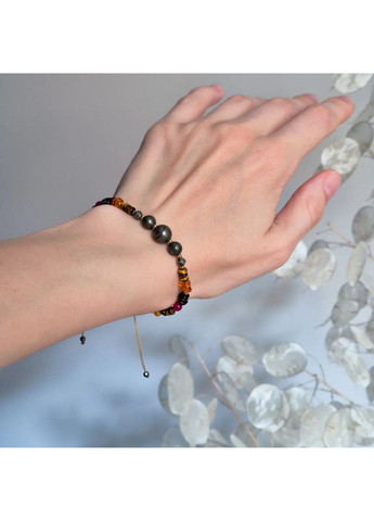 Браслет талісман для знаку зодіаку Лев з натурального каміння на затяжці d-8-6-4-3-2мм+- No Brand Браслет (360564165)