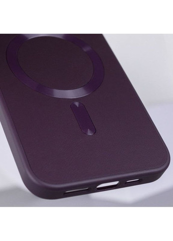 Чохол Bonbon Leather Metal Style з MagSafe для Apple iPhone 14 (6.1") Темно-пурпуровий Epik (372499862)