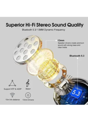 Беспроводные наушники Dbasne MD058A TWS Bluetooth 5.3, Hi-Fi Stereo, черные No Brand (397960953)