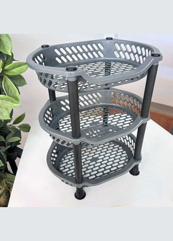 Серая разборная полочка в ванну 3 яруса пластиковая Efe Plastics (309008340)