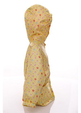 Желтая демисезонная куртка для девочки ноль на холлофайбере с принтом сердца желтая см. (45009) BABYKROHA