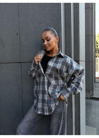 Серая повседневный рубашка в клетку Avanti с длинным рукавом