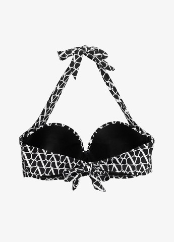 Чорно-білий демісезонний купальник з візерунком верх жіночий 25173-k shop (2000990925800) On me