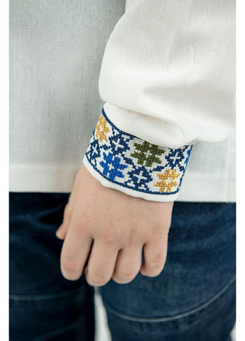 Белая рубашка вышиванка для мальчика лен молочная богатая вышивка 116 122 128 134 140 146 152 158 164 (366080093)