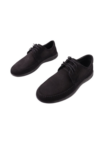 Черные туфли мужские черные натуральный нубук Detta