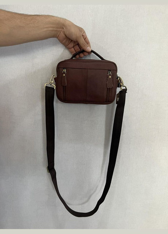 Мужская кожаная сумка 30118 коричневая No Brand (370848375)