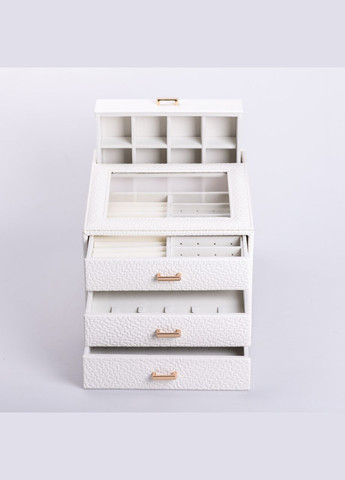 Скринька для прикрас з еко шкіри 3 яруси органайзер для ювелірних виробів HP-5-16W Yiwu (325922724)