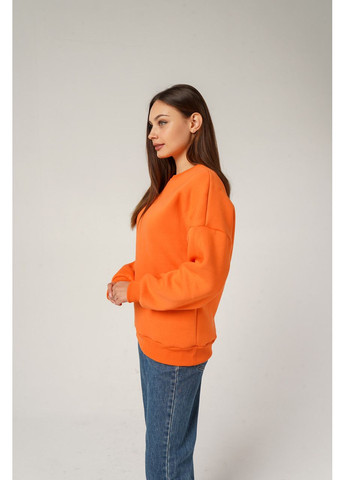 Помаранчевий світшот жіночий з начосом oversize, світшот жіночий оверсайз, кофта жіноча з начосом, батник жіночий теплий кремовий, (367779041)
