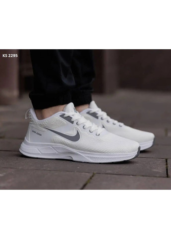 Белые демисезонные кроссовки мужские nike air zoom white gray найк аир зум белые No Brand
