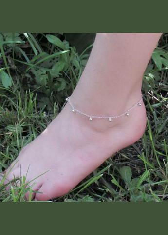 Серебряный браслет на ногу "Шарики" No Brand (350667407)