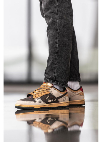 Бежевые демисезонные кроссовки мужские nike sb dunk low x stussy 40th найк сб данк No Brand