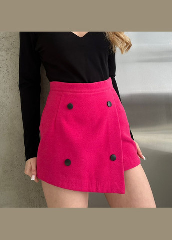 Жіноча спідниця-шорти із кашеміру колір малина р.42/44 452377 New Trend (285711033)