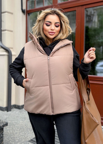 Жилетка жіноча демісезонна з капюшоном No Brand (362980270)