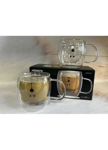 Набір чашок з подвійним дном Animals AR-2625-GHA 2 шт 250 мл Ardesto (324824719)