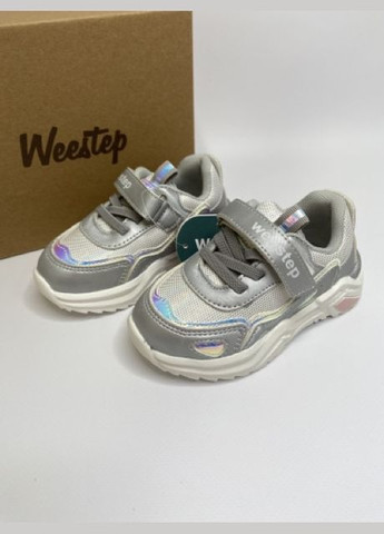 Серебряные демисезонные кроссовки для девочек Weestep