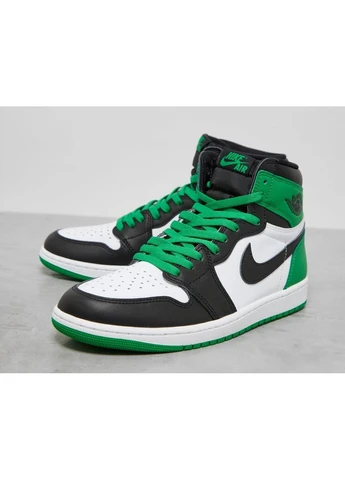 Цветные демисезонные кроссовки air 1 retro high og green/black dz5485-031 Air Jordan