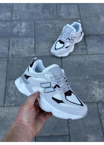 Серые кроссовки женские повседневные светло серые на массивной подошве No Brand