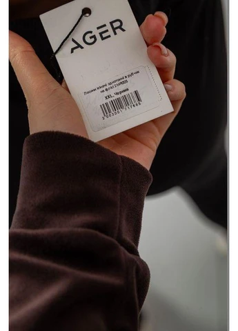 Лосины женские однотонные в рубчик на флисе,, 214R325 Ager (386343671)