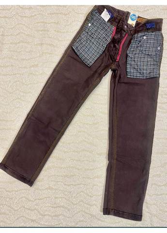 Коричневые зимние детские теплые вельветы на мальчика без флиса 128-152 No Brand