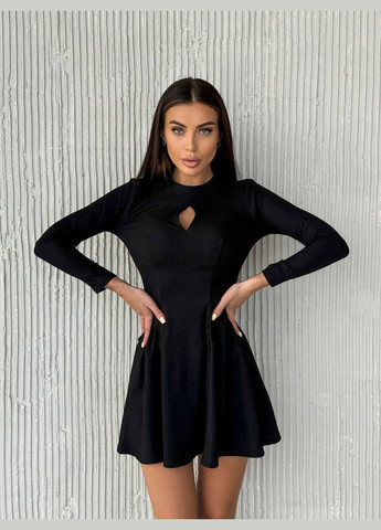 Черное повседневный женское платье с вырезом длины мини MonCher