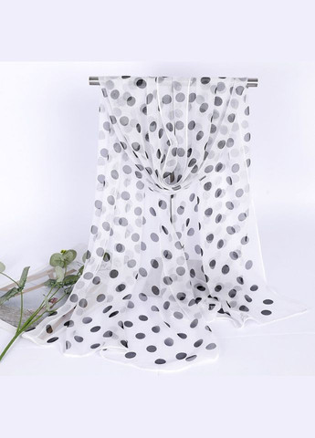 Жіноча шарф хустка в горох шифоновий Basic 150 см*70 см Хустка, Білий PTR No Brand (317769227)