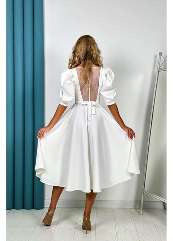 Молочное коктейльное платье прозрачная спина 24049 молочное Tanita-Romario