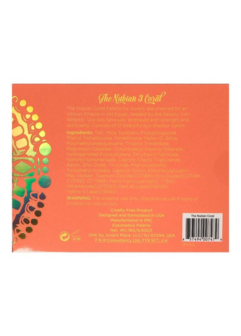 Палетка теней The Nubian 3 Coral Eyeshadow Palette Juvia's Place (297056689)