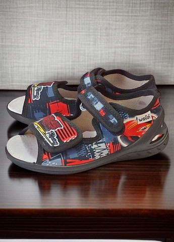 Відкриті ортопедичні тапочки текстильні босоніжки текстильні босоніжки на липучках для хлопчика Waldi (327432064)