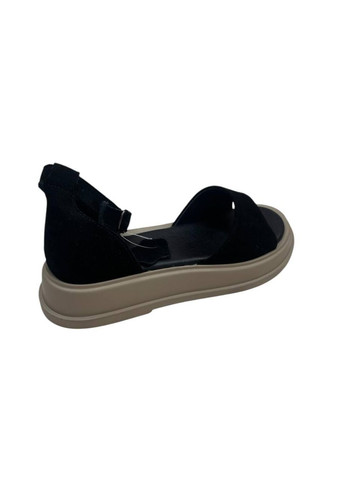 Черные женские босоножки черные/бежевые (g09-6) 41 Hengji