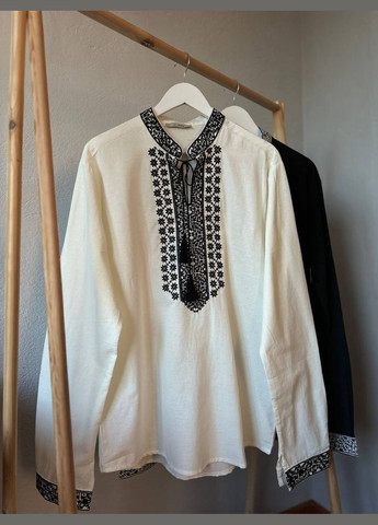 Белая мужская вышиванка звездопад белая ESQ (308796436)