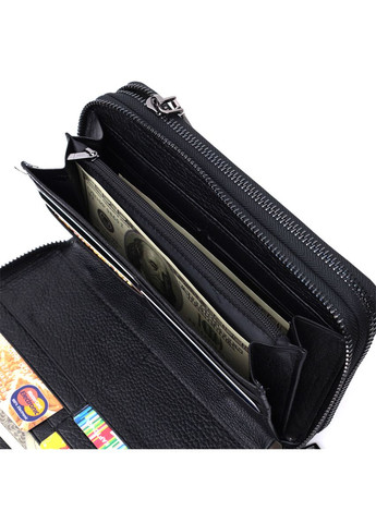 Мужской клатч на два отделения из натуральной кожи 22684 Черный st leather (331906316)