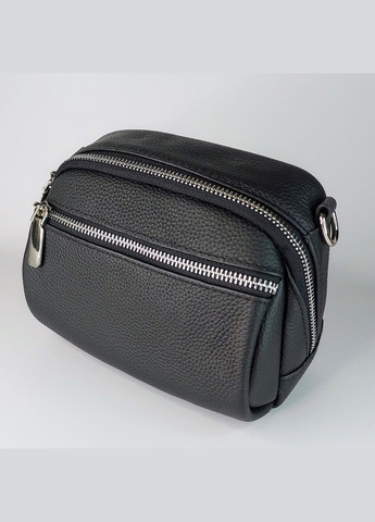 Жіноча сумка крос-боді з широким та тонким ремінцем з натуральної шкіри мала чорна No Brand (335821308)