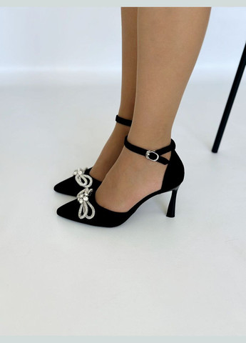 No Brand Ефектні жіночі туфлі чорний з штучна замша, — демісезон (307932291)