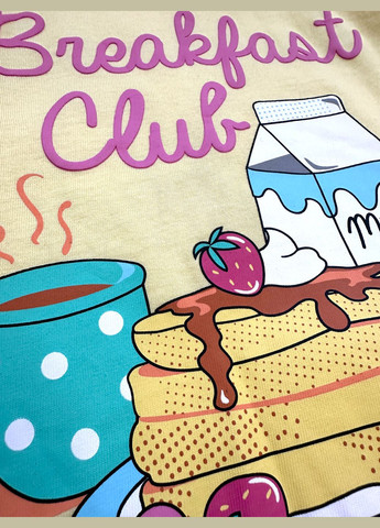 Жовта всесезон піжама для дівчини футболка + шорти жовто-рожева 128см футболка + шорти Primark