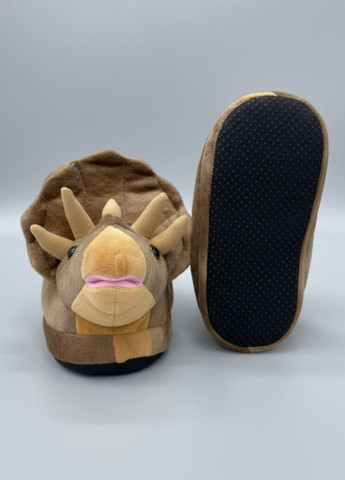 Дитячі капці динозавр Трицератопс плюшеві з антиковзною підошвою My Kigu (367853043)