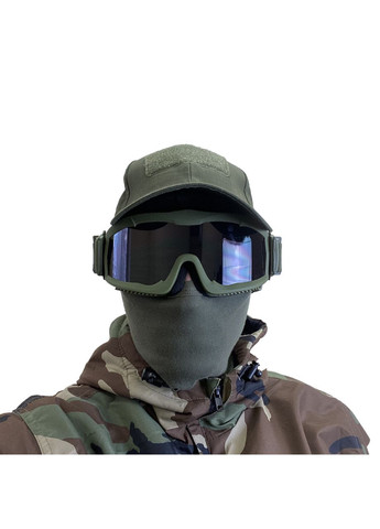 Тактична захисна маска з лінзами товщиною 3 мм Олива (сертифікація ANSI Z87.1) Daisy (329741370)