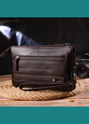 Клатч чоловічий шкіряний зернистий 21553 Коричневий Canpellini (302008537)