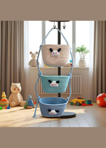 Навесной органайзер для детей Плетеная корзина для хранения игрушек, аксессуаров в детскую комнату, Почакко No Brand (346534593)