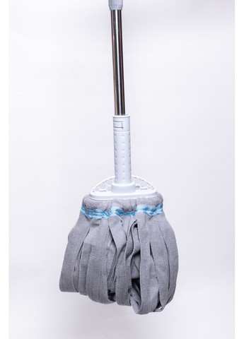 Швабра для влажной уборки с круглой насадкой из прочных волокон металлическая ручка для дома и офиса ProDobro (364190078)