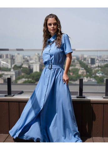 Голубое повседневный платья 14089 голубой ISSA PLUS
