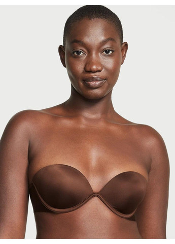 Коричневый бюстгальтер с пуш-ап bare every-way strapless bra коричневый Victoria's Secret