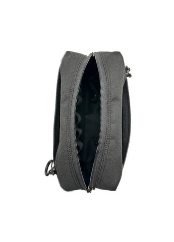 Сумка маленькая бананка с трикотажной вставкой черная. Мужская сумка на пояс. HardKIT 8257210-HK (370239994)