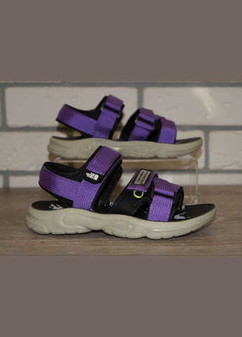 Фиолетовые повседневные, кэжуал сандалии для девочки фиолетовые Paliament на липучке