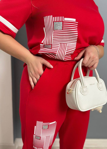 Жіночий костюм-двійка з двонитки, вільна кофта з накатами та штани-кльош Tik-Tak (340334490)