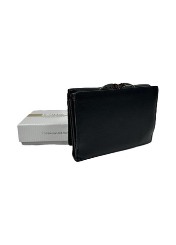 Жіночий гаманець з натуральної шкіри 704-96 чорний 12.5 х 9 х 2.5 Cossni (367263621)