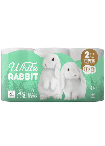 Туалетний папір White Rabbit 3 шари 6 рулонів (4770023346046) Grite (315346356)